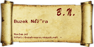 Buzek Nóra névjegykártya